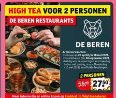  2 10 18 20 30 high tea personen beren restaurants verzilveren reserveringen maandag moederdag feestdagen online kruidvat.nl 