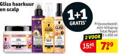  1 2 200 gliss haarkuur scalp puss anti klitspray total repair ml 