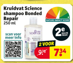 kruidvat huismerk shampoo 2 250 science bonded repair ml nature impact score scan info halve 