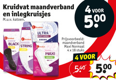  kruidvat huismerk inlegkruisjes maandverband 4 18 400 500 katoen ultra black string co maxi 30x normaal stuks 