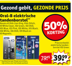  50 gezond gebit oral b elektrische tandenborstel kids king stitch white clean green duo blue pink black magnetic tanden borstel aanbod filiaal online 