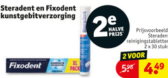  2 30 steradent fixodent kunstgebitverzorging xl pack halve reinigingstabletten stuks 