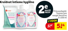  2 250 kruidvat intieme halve cent femme care wasgel sensitive ml 