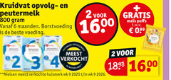  kruidvat huismerk opvolgmelk 2 6 9 23 opvolg peutermelk maanden borstvoeding voeding verkocht verkochte puffs t.w.v. 