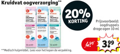  10 20 kruidvat oogverzorging oculaires druppels dog oogdruppels droge ogen ml medisch hulpmiddel lees 3.99 