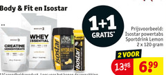  1 2 120 body fit isostar creatine monohydrate whey essential powertabs sportdrink lemon 
