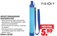  1500 nexxt waterfilter bescherming bacterieen parasieten microplastics zand drink rivieren duurzame microfilter liter water elders stuk 5.99 