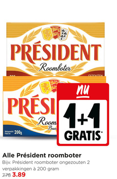  president roomboter 1 2 200 nettogewicht poids room ongezouten 