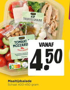  maaltijdsalade jumbo kip truffelsmaak tomaat romainesla croutons volkoren pasta balsamico groente nutri score vegetarisch schaal 