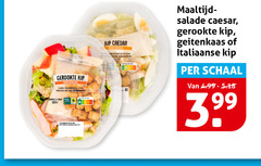  salade maaltijdsalade 1876 gerookte kip caesar maaltijd geitenkaas italiaanse schaal 3.99 