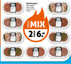  hamburgers 2 6 26 amerikaanse stil burger stuks gewicht schalen sticker varken rund spekburger angus grand mix classic pittige 
