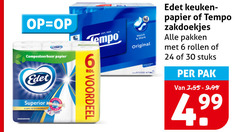  6 24 30 composteerbaar papier edet superior tempo rol voordeel stark original keuken zakdoekjes pakken rollen stuks pak 