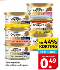  gourmet kattenvoer 44 purina gold double spinach poisson sauce aux salsa kip mousse les poulet nouveau malse xpurina zalm saumon tonijn eau thon blikjes blikje 