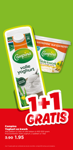  campina yoghurt kwark 1 2 15 50 100ml anno volle rijk to milde vleugje vanille pakken liter bekers combinatie 