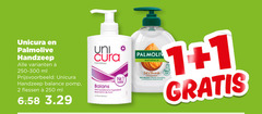  palmolive unicura handzeep 1 2 250 uni cura ml balance pomp flessen balans hydraterend ingredient beschermt huid antibacterieel nr.1 naturals lait douceur zachte verzorging 