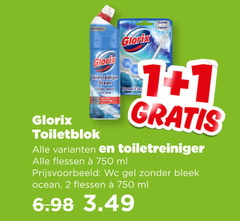  glorix toiletblok 1 2 750 toiletreiniger ocean bleek flessen ml wc gel 