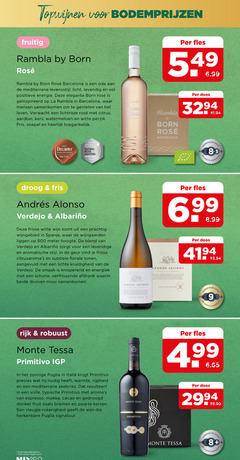  rode wijn rose witte 18 25 90 topwijnen bodemprijzen fruitig rambla by born rosee barcelona mediterrane levensstijl licht levendig positieve energie elegante la samenkomen genieten leven lichtroze citrus aardbei kers watermeloen perzik fris soepel decanter world wine awards bronze drinks global masters silver fles doos hamersma droog alonso frisse wijngebied spanje wijngaarden liggen meter hoogte blend aromatische stijl geur florale tonen lichte kruidigheid knisperend energiek schone afdronk waarin beide druiven andres rijk robuust monte tessa primitivo puglia precies warmte zeebries volle espresso mokka cacao gedroogd donker fruit bramen zwarte kersen vleugje rokerigheid signatuur jaar legitimatie alcohol 8 