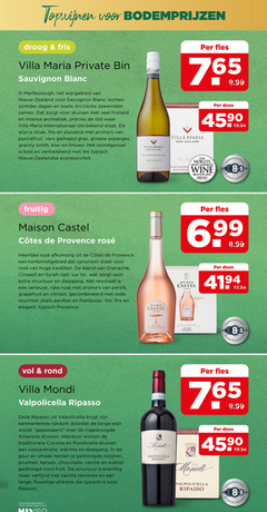  witte wijn rode rose 18 25 topwijnen bodemprijzen droog fris villa maria sauvignon blanc marlborough wijngebied zeeland dagen koele druiven intense precies stijl internationaal strak passiefruit vers gemaaid gras groene asperges granny smith kiwi limoen mondgevoel koel verkwikkend zeelandse new zealand fles doos wine brandschoon drinks hamersma fruitig maison castel provence rosee synoniem blend grenache cinsault syrah structuur diepgang resultaat rijke perzik grapefruit citroen gecombineerd vruchten aardbei framboos elegant france 6 99 cotes rond valpolicella ripasso kenmerkende jonge gepasseerd ingedroogde amarone winnen traditionele corvina rondinella concentratie warmte geur gedroogde rozijnen pruimen kersen chocolade vanille subtiel gedroogd rood fruit verfijnd zachte tannines lange fluwelige afdronk jaar legitimatie alcohol 