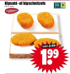 kipschnitzels 2 pak stuks vleeschmeesters beter leven 1 99 