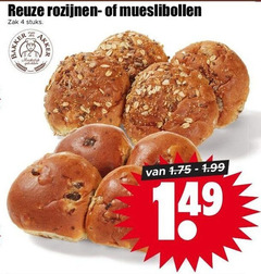  mueslibolletjes 4 rozijnen mueslibollen zak stuks meesterlijk 