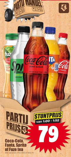  fanta coca-cola sprite fuze tea ice frisdrank cola 400 500 party iced black peach hibiscus zero lemon lime natural flavours coca sugar win epic music prizes dl taste fles ml 