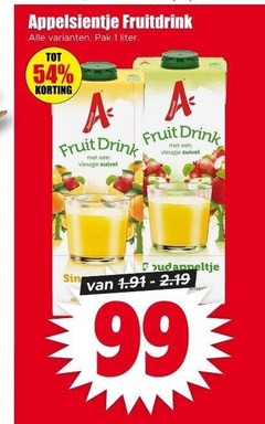  appelsientje fruitdrank 1 99 fruitdrink pak liter fruit drink vleugje zuivel goudappeltje 