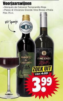  rode wijn tempranillo rioja vincenzo grande vino rosso fles vit spanje 8 zoek 3.99 