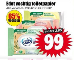  edet vochtig toiletpapier 42 65 99 100 pak stuks voordeel chamomile comfort natural aloe vera reinigt beter all almond milk elders 