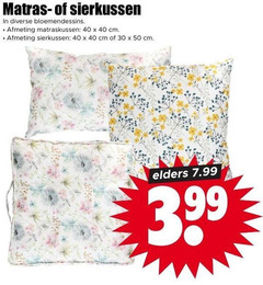  30 40 50 matras sierkussen matraskussen cm elders 3.99 