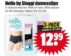  sloggi damesslips 3 5 40 50 hello by kleuren midi maxi katoen elastaan maten everyday pack elders 