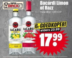  bacardi rum 6 super limon razz liter goedkoper elders 