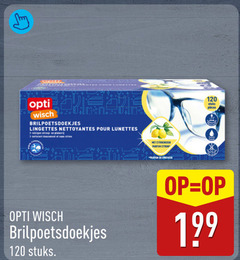  120 brilpoetsdoekjes lingettes pour reinigen sans stuks citroengeur parfum citron synthese 