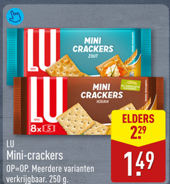  250 mini crackers zout tarwebloem volkorenmeel vezelrijk lu meerdere elders 