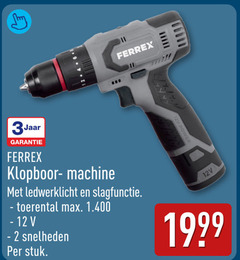  2 3 ferrex jaar klopboor machine slagfunctie toerental snelheden stuk 12v power 