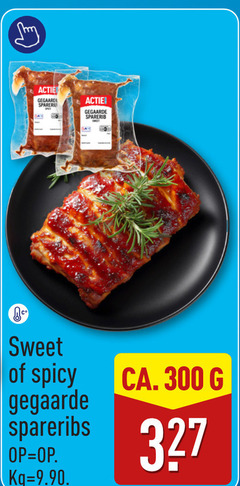  300 gegaarde sweet spicy spareribs ca. 
