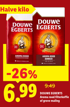  douwe egberts koffie halve kilo meester joline aroma rood evenwichtig rond snelfiltermaling joure donker rijk filterkoffie grove maling 