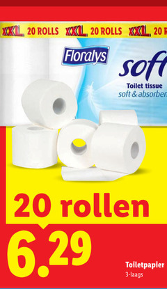  floralys toiletpapier 3 20 xxl rolls soft toilet tissue absorbent rollen 