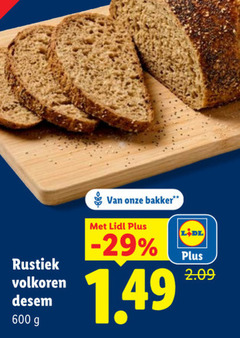  brood 600 rustiek volkoren bakker 