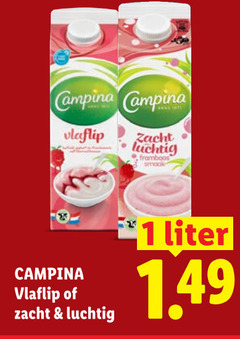  campina vla 1 vlaflip zacht luchtig framboos liter 