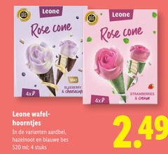  ijscornets 4 ole 4x rose cone new blueberry wafel hoorntjes aardbei hazelnoot blauwe bes ml stuks strawberries cream 