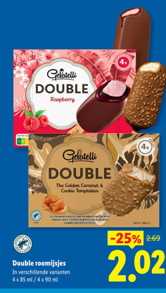  4 90 nutri gelatelli double raspberry 4x piece golden caramel cookie temptation nature ice cream with biscuit and flavour sauce covered white chocolate pieces roomijsjes ml ge 