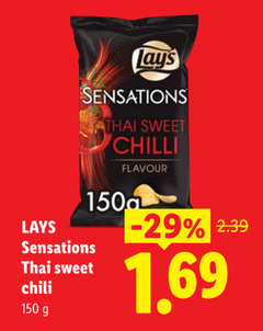  lays chips 150 sensations thai sweet chilli chili flavour 