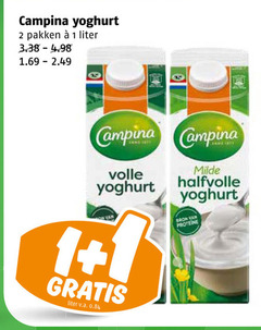  campina yoghurt 1 2 pakken liter volle v.a. milde halfvolle proteine 