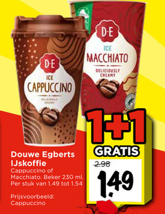  douwe egberts ijskoffie 1 ice macchiato creamy cappuccino beker ml stuk 