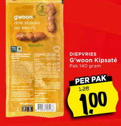  140 gwoon drie stukjes rij kipsate diepvries pak 1 00 