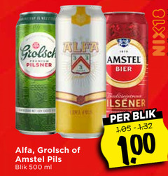  amstel alfa grolsch blikjes bier 500 pilsner pils blik ml pilsener 1 00 nix18 
