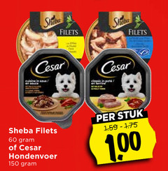  60 100 150 sheba cesar filets hondenvoer stuk 