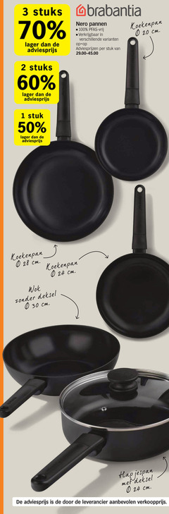  1 2 3 20 24 28 30 50 60 100 stuks stuk brabantia nero pannen vrij koekenpan cm wok deksel hapjespan 
