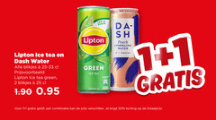  lipton ice tea 1 2 7 25 50 dash water blikjes 25-33 green sugar bruisend peach sparkling calories combinatie 