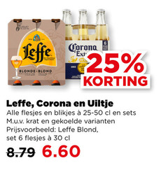  corona uiltje leffe speciaalbieren blikjes bier 6 25 30 blonde blond since krat 